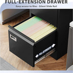5 Drawer File Cabinet, Filing Cabinets for Home Office, Vertical File Cabinet with Lock, 61.6" H Locking File Cabinet for A4 Legal/Letter, Assembly Required (Black)