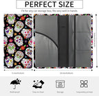 Premium Car Registration and Insurance Card Holder, Cute PU Leather Car Document Holder, Vehicle Glove Box Car Organizer with Magnetic Closure for Driver License, Cards Floral Skull