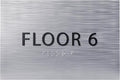 6" X4" Floor 6 Sign - ADA Compliant Tactile Graphics Grade 2 Braille Text | Wall Mount Plastic Directional Assistance, Floor Number Sign for Office, Schools, Hospitals, Apartments