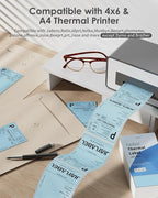 4x6 Thermal Shipping Label Mailing Postage Stickers Paper for Direct Thermal Label Printer USPS UPS Address Big Packing Fanfold Blue Color 500 Labels/Stack,1 Stack