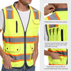 Reflective Safety Vest for Men and Women - High Visibility Construction Vest - Dual Tone Reflective Strips