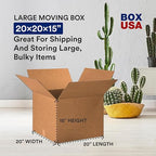 BOX USA Moving Boxes Large 20"L x 20"W x 15"H 12-Pack - Corrugated Cardboard Box for Shipping, Mailing, Packing, Packaging and Storage