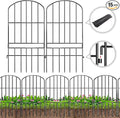Adavin Animal Barrier Garden Fence,15 Pack Black 12''L x 25" H no dig Fence, Underground dig Protection for Dog Rabbits Rustproof Metal Wire Panel Border, 15 ft Ground Stakes for Outdoor Patio
