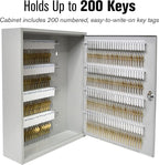 BankSupplies STEELMASTER 200-Key Cabinet | Piano Hinged Door | Steel Construction Key Lock Box
