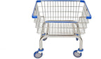 Laundry Cart Chrome Coated with Double Pole Rack, 2.5-Bu (Red or Blue Trim) (Blue)