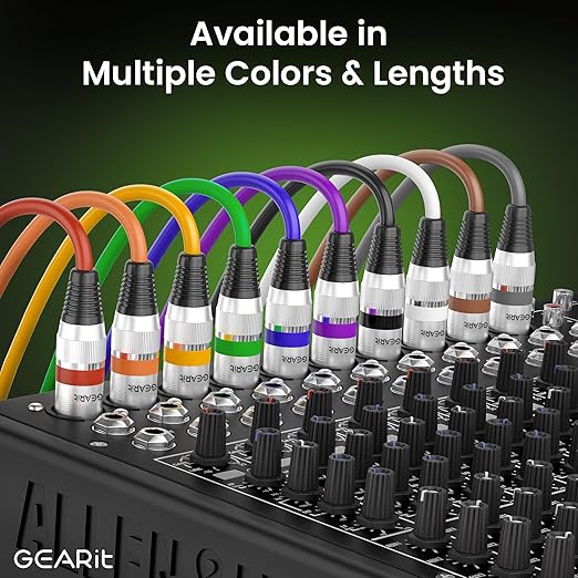 GEARit XLR Male to Female Microphone Cable (100 Feet, 1 Pack) 3-Pin Balanced Shielded Mixer, Recording Studio, Podcast - Orange