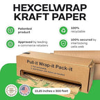 IDL Packaging HexcelWrap Cushioning Kraft Paper 15.25" x 300' in Self-Dispensed Box – Brown Eco-Friendly Honeycomb Alternative to Bubble Wrap – Innovative Packing Paper Roll for Shipping and Moving