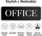 The Office Sign Door Sign - 9" by 3" - Professional Office Signs For Business or Home - Includes Double-Sided Adhesives For Easy Application