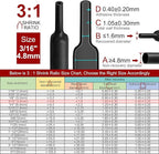 Chanzon 3:1 Ratio 3/16" (4.8mm) Heat Shrink Tubing - Marine Grade Waterproof Adhesive Lined - 8Ft Roll (2.5M Total Length) Black Polyolefin Sleeving Wrap Shrinking 3 to 1 Ratio 1pcs
