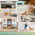Retractable Baby Gates Extra Wide 150" × 34" Tall for Large Opening 12.5 Foot Retractable Dog Gate for Doorways, Stairs, Aisle, Indoor/Outdoor Retractable Gate for Garage, Hallways, Deck