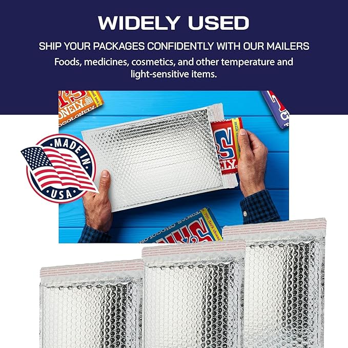 1500-Pack Insulated Silver Thermal Bubble Mailers 15 x 17 - Waterproof Metallic Foil Self-Sealing Padded Envelopes for Cold Shipping, Perishables, Food, Cosmetics, Pharmaceuticals