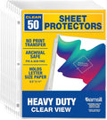 Samsill Heavy Duty Sheet Protectors for 3 Ring Binders, 8.5 x 11 Clear Page Protectors, Plastic Sleeves & Report Covers, Acid Free Archival Safe Document Protectors