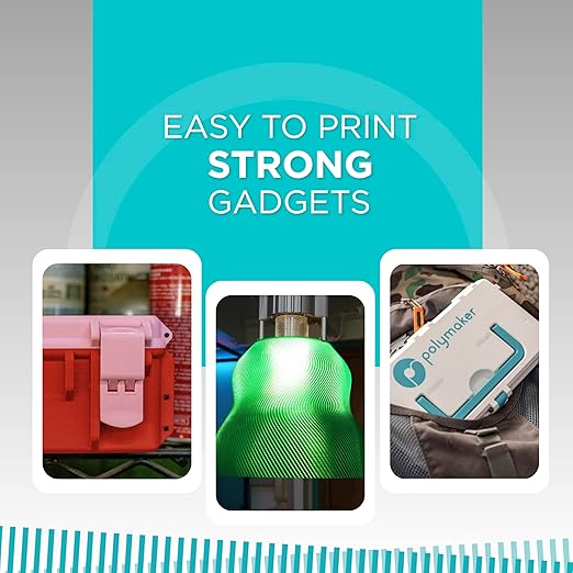Polymaker PolyLite 3D Printer PETG Filament Translucent Blue 1.75mm 1kg, Legacy PETG Formula, Reliable Everyday Filament, Strong Layer Bonding, Compatible with Most 3D Printers