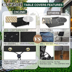 Heavy Duty Patio Furniture Covers Waterproof, 600D Outdoor Furniture Cover Waterproof for Sectional Sofa Couch, Outdoor Dining Table and Chair Set Covers 42''L x 24''W x 18''H, Black