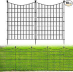 10 Panels No Dig Dog Fence Outdoor for Yard, 40 in(H) X 23.6 ft(L) Decorative Tall Garden Fence Animal Barrier, Rustproof Metal Wire Garden Edging and Borders, Temporary Fencing Stakes