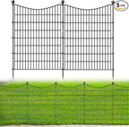 5 Panels No Dig Dog Fence Outdoor for Yard, 40 in(H) X 12 ft(L) Decorative Tall Garden Fence Animal Barrier, Rustproof Metal Wire Garden Edging and Borders, Temporary Fencing Stakes