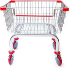 Laundry Cart Chrome Coated with Double Pole Rack, 2.5-Bu (Red or Blue Trim) (Red)
