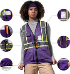 AYKRM Custom Logo Personalised Printed High Visibility Reflective 2 two tone work construction Safety Vest