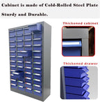 Parts Cabinet 48 Drawer Parts Drawer Storage Bolt Bins Organizer Storage Steel Tool Chest ABS/PS Material with Partitions and Labels