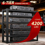 Metal Storage Shelves Unit,6-Tier Adjustable Heavy Duty Garage Shelving,4200LBS Garage Storage Industrial Shelves,Storage Racks,Steel Shelf Suitable for Shop,Warehouse,Basement