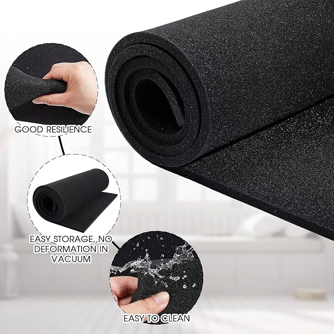 Amylove Polyurethane Foam 24" x 72" High Density Cushion Upholstery Foam Sheet for Seat Replacement DIY Projects Chairs Headboards Sofas Home(1" x 24" x 72",Black)