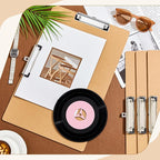 Henoyso 8 Pcs 11x17 Clipboard Wooden Lap Board with Low Profile Clip Brown Double Landscape Clip Hardboard Drawing Board Landscape Horizontal Large Clipboard for Desk Paper Sketching Art Supplies