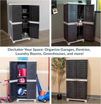 Sunnydaze Lockable Storage Cabinet - Indoor or Garage Storage Cabinet with 3 Adjustable Shelves - 48.75" H - Garage, Office, Home, Laundry Room - Charcoal