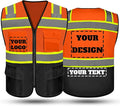 Safety Vest Reflective High Visibility with 5 Pockets ＆Zipper Class 2 Adult Unisex Construction Security Workwear