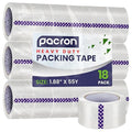 Clear Packing Tape - 18 Heavy-Duty Wrapping Tape - 55-Yard Length, 990 Total Yards 1.88-Inch Wide Strong Adhesive Rolls for Moving Boxes, Office Packaging, Storage Organization & Warehouse Shipping