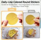 2 inch Dot Stickers Labels Circle Garage Sale Sticker 750Pcs Round Thermal Printer Stickers Printable Writable Price Labels for Yard Sale, Gold