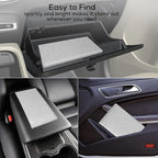 Car Registration and Insurance Holder, Leather Magnetic Shut Vehicle Glove Box Organizer for Document, Card, Driver License, Glitter Silver