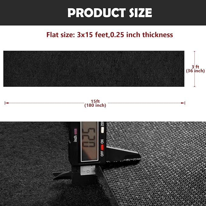 450 GSM Extra Thick Waterproof Black Carpet Runner for Events Decorations, 3X15 Ft Not Slip Red Runner Aisle Runway Rug for Wedding, Party, Banquet, Activity Entrance and Special Events Decorations