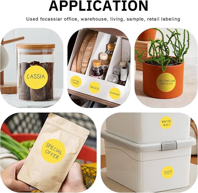 2 - Inch Round Yellow Color - Coding Stickers,4 Rolls, 2000 PCS Multipurpose Strong - Adhesive Labels for Office,Inventory,Organizing