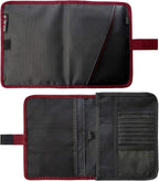 Glove Box Compartment Organizer - Car Document Holder - Owner Manual Case Pouch - Vehicle Storage Wallet for Registration & Insurance Card - Premium Auto Paperwork Holder - Log Book included - Red