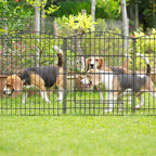 INJOPEXI Garden Fence 12 Panels 23.6ft (L)×30in (H) Decorative Garden Fences with 11 Panels + 1 Gate, No Dig Animal Barrier Fencing Rustproof Metal Wire Temporary Dog Fence Border for Outdoor Yard