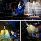 Rechargeable Camping Light with Stand 54" 3 LED Lamp Heads Detachable Tripod, 6000mAh 2000 Lumen Dimmable, Magnetic Emergency Flashlight, Outdoor Indoor Jobsite Workshop,Portable Cordless