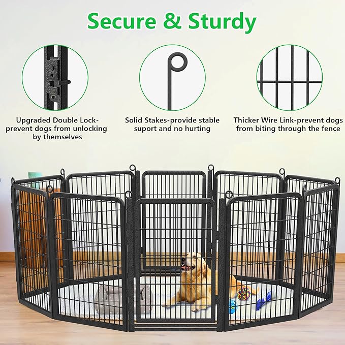 Decorative Garden Fence with Gate, 40 in(H) x 63 ft(L) Rustproof Metal Fence Panels No Dig Fence with Full Panel Gate, Dog Fence Outdoor for Yard, Animal Barrier Garden Fencing for Yard