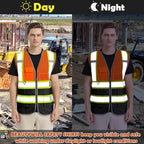 BeautyWill Custom Logo 10/20 Pack Safety Vest Class2 High Visibility Vest with Pockets Breathable Construction Vest Bulk