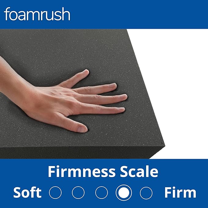 FoamRush 10" x 24" x 72" Charcoal High Density Upholstery Foam Cushion (Upholstery Sheet, Foam Padding, Seat Replacement, Chair Cushion Replacement, Square Foam, Wheelchair Seat Cushion) Made in USA