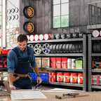 60"W Metal Shelving Units, 5000LBS Garage Shelving Heavy Duty, 24" Deep Large Storage Shelves, 4 Tier Tall Steel Industrial Shelving , Adjustable Standing Shelf for Warehouse / Shop 60"W x 24"D x 70"H