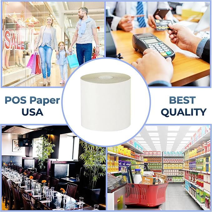 2 1/4" x 90' 2-Ply Carbonless Paper (50 Rolls/Case) - White/Yellow - BPA Free