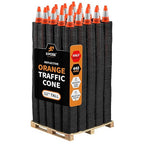 Xpose Safety 12 Inch Orange Traffic Cones - 4" Collar - Bulk Half Pallet 440 Pack - Multipurpose PVC Plastic Safety Cone for Parking, Soccer, Caution, Kids, and Construction - DOT Approved
