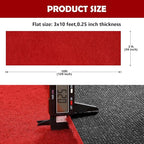450 GSM Extra Thick Waterproof Red Carpet Runner for Events Decorations, 3X10 Ft Not Slip Red Runner Aisle Runway Rug for Wedding, Party, Banquet, Activity Entrance and Special Events Decorations