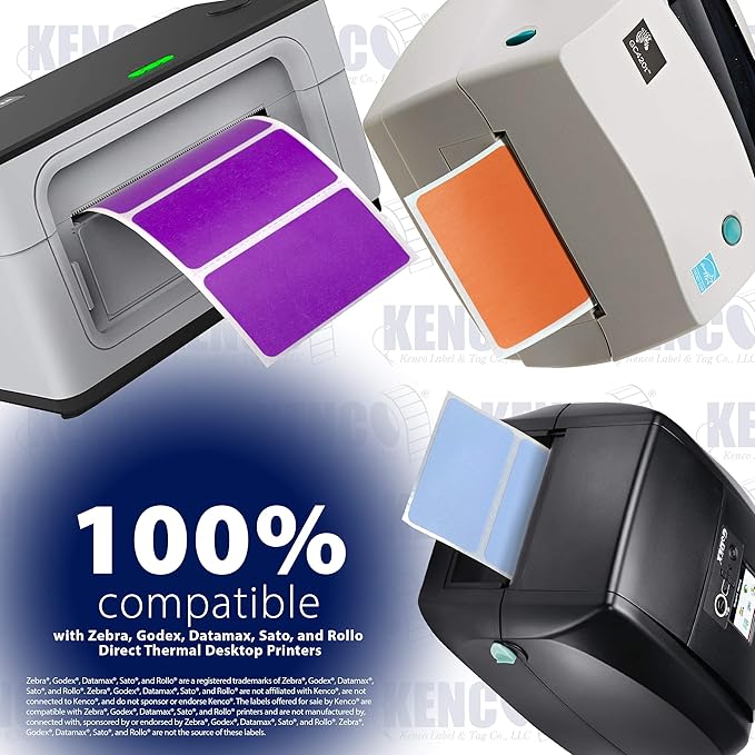 2.25" X 1.25" Direct Thermal Perforated Stickers Labels for Barcodes, Address, Consignment - Compatible with Zebra, Rollo, Godex and More (Mix 'N Match, 12 Rolls)