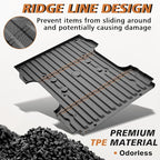 TripleAliners Truck Bed Mat Compatible with 2017-2024 2025 2026 Ford Super Duty F250/F350/F450 Accessories 6.8FT Vehicle Bed Perfectly Flush All Weather Protection TPE Heavy Duty Pickup Cargo Mat