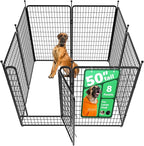 FXW Rollick Unleashed Dog Playpen for Indoor, Yard, RV Camping, 50 inch 8 Panels for Large Dogs, Black│Patented