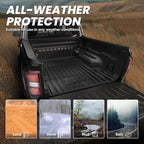 LASFIT Truck Bed Mat for Ford Maverick 2026 2025 2024 2023 2022 Hybrid & Gasoline TPE All Weather Truck Bed Liner Custom Fit Bed Mat(Not fit with Drop-in Bed Liner), 1PC Black