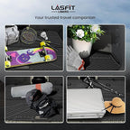 LASFIT Cargo Mats & Backrest for Kia EV9 2024 2025 2026, All Weather TPE Car Trunk Mats Custom Fit for Kia EV9 2026 2025 2024 Cargo Liners & Seatback, Black