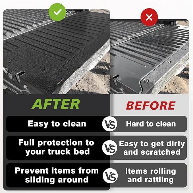 TripleAliners for Tacoma 2024 2025 2026 | Truck Bed Tailgate Mat | Compatible with 2024 2025 2026 Toyota Tacoma Accessories Tailgate Liner Protector Cargo Mat All-Weather Cargo Liner Custom Fit, 1PC