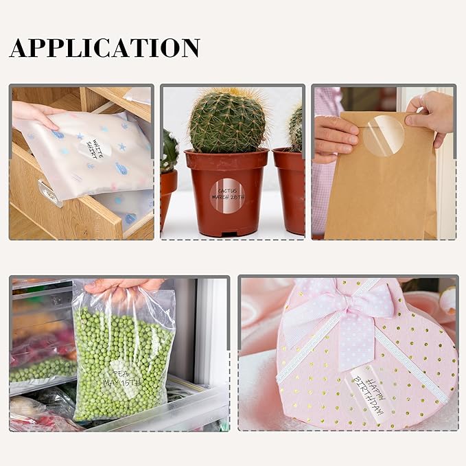2 Inch Transparent Circle Stickers 500 Pcs,Permanent Color Coding Dots for Office,Home Organization, File Classification,Multipurpose Labels